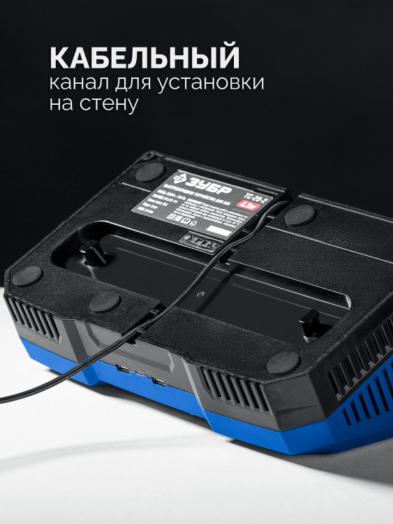 ЗУБР Turbo CHARGE, 20 В, 2 порта, 2 х 9 А, зарядное устройство для LMS АКБ, ПРОФЕССИОНАЛ (TC-20-2) купить в Надыме