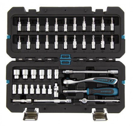 Набор инструментов 42 предмета, 120 зубьев, CrV, 1/4&quot; Gross 14146 купить в Надыме