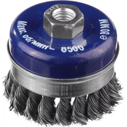 DEXX. Щетка чашечная усиленная для УШМ, жгутированная стальная проволока 0,5мм, 80ммхМ14 35106-080 купить в Надыме