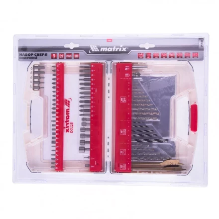 Набор сверл комбинированный по металлу 1-6 мм бетону 4-8 мм дереву 3-8 мм перки биты 44 шт адаптер головки 6 шт 75 предметов Pro Matrix 725675 купить в Надыме