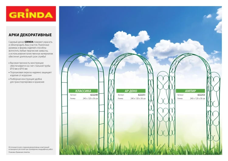 Бордюр декоративный GRINDA для клумб, 14х310см, зеленый 422221-G купить в Надыме