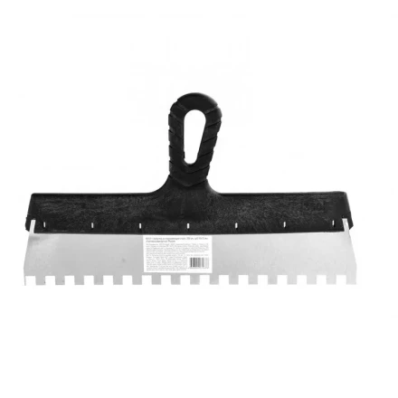 Шпатель из нержавеющей стали 350 мм зуб 10 х 10 мм пластмассовая ручка 85131 купить в Надыме