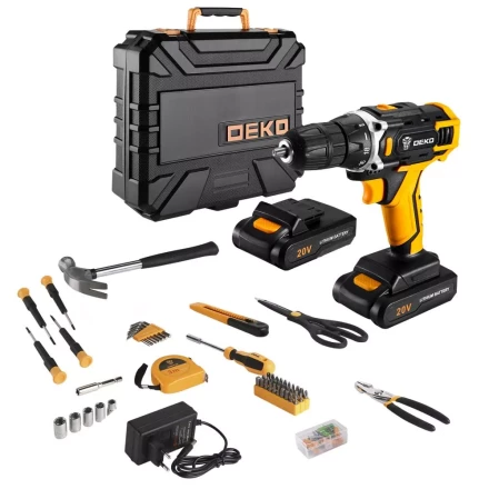 Дрель аккумуляторная DEKO DKCD20FU-Li, 063-4178 + набор 104 аксессуара купить в Надыме