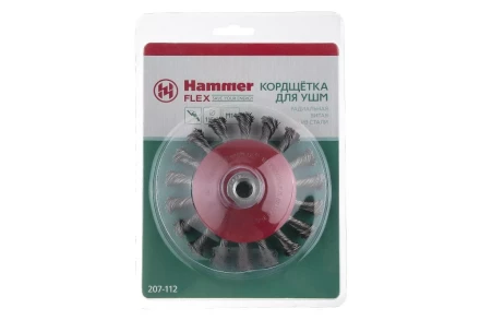 Кордщетка HAMMER тарелка 115мм для УШМ витая сталь (207-112) купить в Надыме