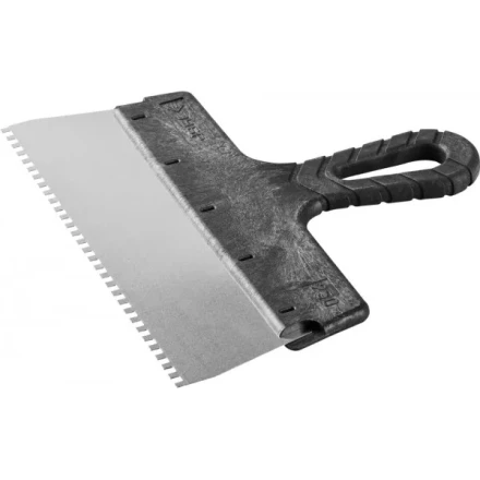 Шпатель ЗУБР "МАСТЕР" ФАСАДНЫЙ, нержавеющее полотно, 250мм, зуб 4х4мм 10078-25-04 купить в Надыме