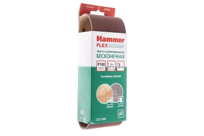 Лента шлиф. бесконечная HAMMER 75х457мм P100