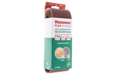 Лента шлиф. бесконечная HAMMER 75х457мм P100 купить в Надыме