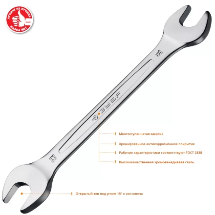 ЗУБР 8 шт, 6 - 22 мм, набор рожковых гаечных ключей, Профессионал (27009-H8) купить в Надыме