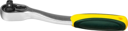 Трещотка для торцовых головок KRAFTOOL &quot;PRO&quot;, Сr-V сталь, 72 зубца, изогнутая, 1/4&quot; 27795-1/4_z02 купить в Надыме