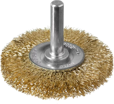ЗУБР "ПРОФЕССИОНАЛ". Щетка дисковая для дрели, витая латунированная стальная проволока 0,3мм, 50мм 3520-050_z02 купить в Надыме