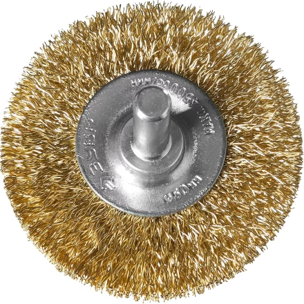 ЗУБР "ПРОФЕССИОНАЛ". Щетка дисковая для дрели, витая латунированная стальная проволока 0,3мм, 50мм 3520-050_z02 купить в Надыме