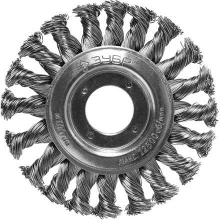 ЗУБР "ПРОФЕССИОНАЛ". Щетка дисковая для УШМ, плетеные пучки стальной проволоки 0,5мм, 100х22мм 35190-100_z02 купить в Надыме
