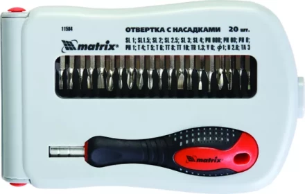 Отвертка для точных работ с насадками Fusion 22 пр. в пласт. пенале  Matrix 11584 купить в Надыме