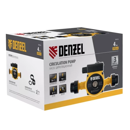 Циркуляционный насос CP25-4, напор 4 м, 50 л/мин, 1 м кабель, монт. длина 180 мм Denzel 99410 купить в Надыме