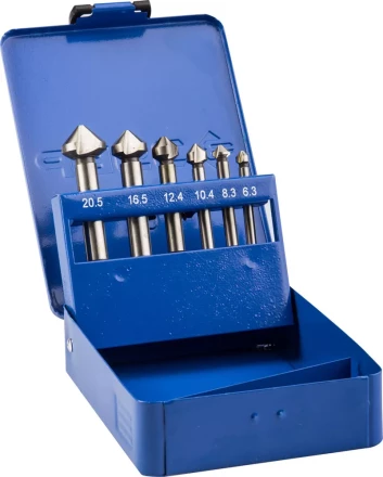 Набор ЗУБР Зенкеры "ЭКСПЕРТ" конусные с 3-я реж. кромками, сталь P6M5, для раззенковки М3, М4, М5, М6, М8, М10 29730-H6 купить в Надыме