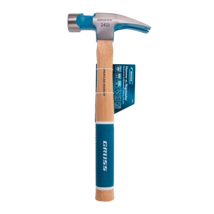 Молоток-гвоздодер, 680 г Gross 10425, угол 75, магнит, обрезиненная рукоятка AMERICAN HICKORY купить в Надыме