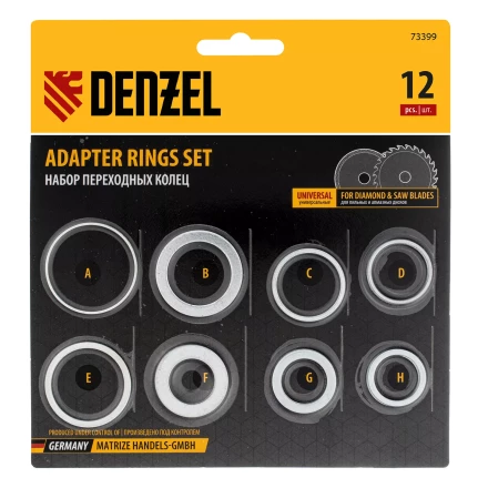 Кольца переходные 32х30, 30х25,4, 25,4х22.2, 22.2х20, 20х16, 30х22.2, 25.4х16, 22.2х16 мм. Denzel 73399 купить в Надыме