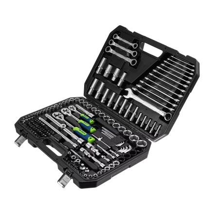 Набор инструментов Сибртех 14172, 1/2", 3/8", 1/4", пластиковый кейс 160 предм. купить в Надыме