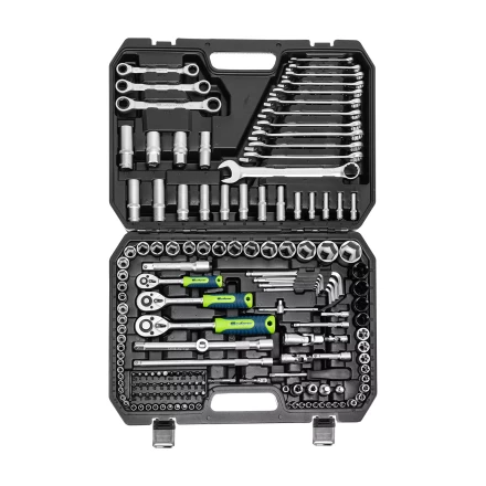 Набор инструментов Сибртех 14172, 1/2", 3/8", 1/4", пластиковый кейс 160 предм. купить в Надыме