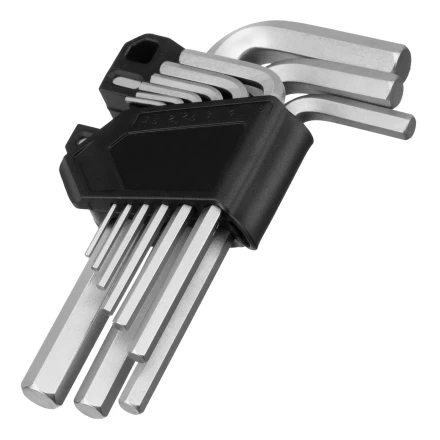 Набор ключей имбусовых, HEX, 1,5-10 мм, CrV, 9 шт. Сибртех 123667 купить в Надыме