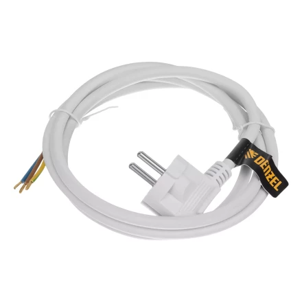 Шнур сетевой Denzel Energy Series, ПВС, 1,5 м, 3 x 1,5 мм, с неразборной вилкой, белый, 3 м, 37670 купить в Надыме