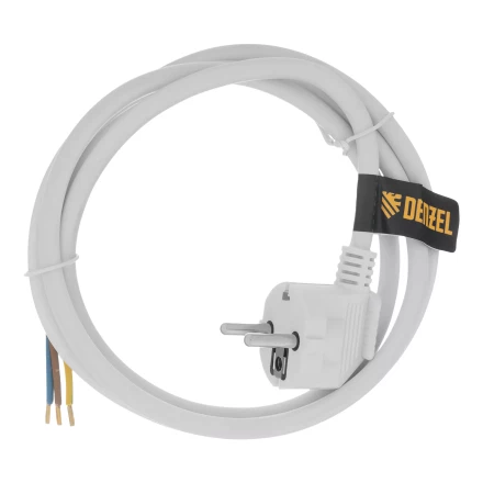 Шнур сетевой Denzel Energy Series, ПВС, 1,5 м, 3 x 1,5 мм, с неразборной вилкой, белый, 3 м, 37670 купить в Надыме