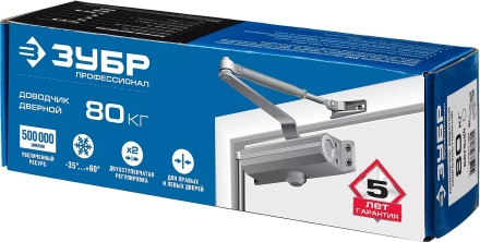 Доводчик дверной ЗУБР &quot;ПРОФЕССИОНАЛ&quot; для дверей массой до 40 кг цвет белый 37911-50 купить в Надыме
