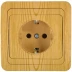 Розетка СВЕТОЗАР "ГАММА" с заземлением, одинарная, цвет ольха, 16А/~250В SV-54105-A купить в Надыме
