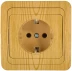 Розетка СВЕТОЗАР "ГАММА" с заземлением, одинарная, цвет ольха, 16А/~250В SV-54105-A купить в Надыме