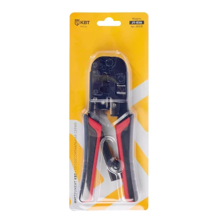 Кримпер многофункциональный КВТ JT-03А с 3 встроенными модулями для обжима RJ-45, RJ-12, RJ-11, RJ-22 (89228) купить в Надыме