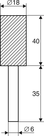 Шарошка абразивная Цилиндр 18х40х6 мм 21653 купить в Надыме