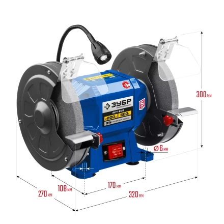 ЗУБР d 200, 500 Вт, заточной станок, Профессионал (ПСТ-200) купить в Надыме