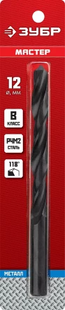 ЗУБР 12.0 х 151 мм, сталь Р4М2, класс В, сверло по металлу (29605-12) купить в Надыме
