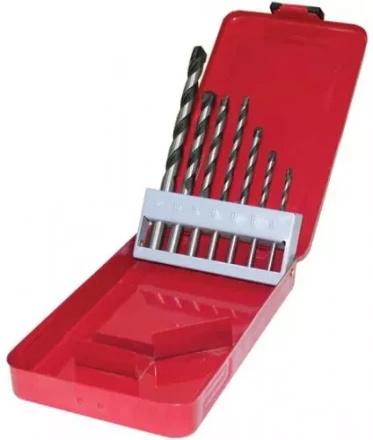 Набор сверл для бетона Ф4-12 мм 7 штук металлический футляр 9362 купить в Надыме