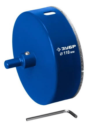 ЗУБР АГК d 110 мм (центр. сверло, трехгр. хвост, Р60), Алмазная коронка, Профессионал (29850-110) купить в Надыме