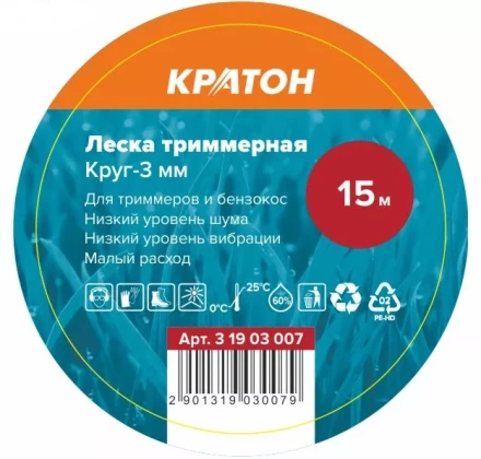 Леска триммерная Кратон Круг-3мм 3 19 03 007 купить в Надыме