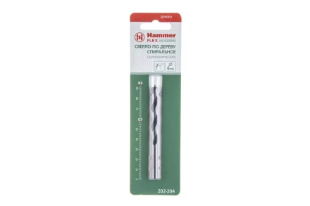 Сверло по дереву HAMMER Ф6х93мм (DR WD WR 6,0мм*93/57мм) купить в Надыме
