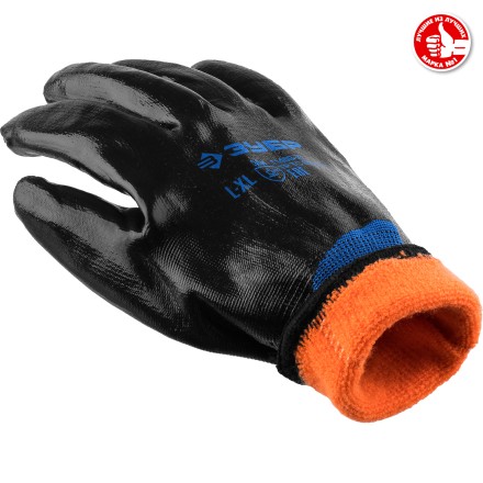 ЗУБР АРКТИКА, L-XL, двухслойные перчатки из акрила и нейлона, нитриловый облив, утеплённые, Профессионал (11469-XL) купить в Надыме