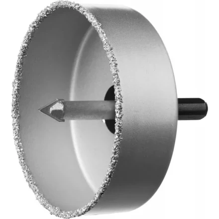 Коронка-чашка ЗУБР "ПРОФЕССИОНАЛ" c карбид-вольфрамовым нанесением, 89 мм, высота 25 мм, в сборе с державкой и сверлом 33360-089_z01 купить в Надыме