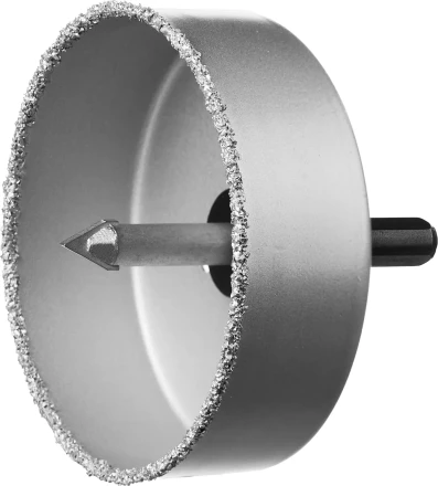 Коронка-чашка ЗУБР "ПРОФЕССИОНАЛ" c карбид-вольфрамовым нанесением, 89 мм, высота 25 мм, в сборе с державкой и сверлом 33360-089_z01 купить в Надыме
