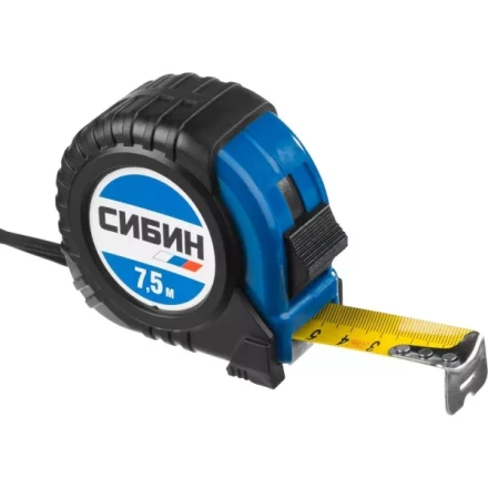 Рулетка СИБИН, обрезиненный пластиковый корпус, 7,5м/25мм 34019-08-25 купить в Надыме
