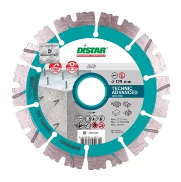 Диск алмазный сегментный по армированному бетону Technic Advanced 125 мм DiStar купить в Надыме