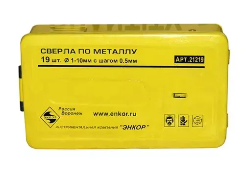 Набор сверл д/мет. 19шт 1-10/шаг0,5мм 6708 1/25 21219 купить в Надыме