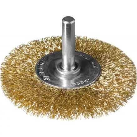 ЗУБР "ПРОФЕССИОНАЛ". Щетка дисковая для дрели, витая латунированная стальная проволока 0,3мм, 63мм 3520-063_z02 купить в Надыме