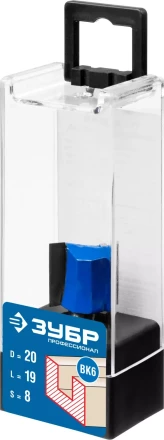 ЗУБР 20 x 19 мм, хвостовик 8 мм, фреза пазовая прямая, Профессионал (28753-20-19) купить в Надыме