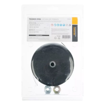 Катушка  триммер. полуавтомат. легкая заправка гайка М10 М10 М8, лев. шаг 1,0  1,25мм// Denzel 96390 купить в Надыме