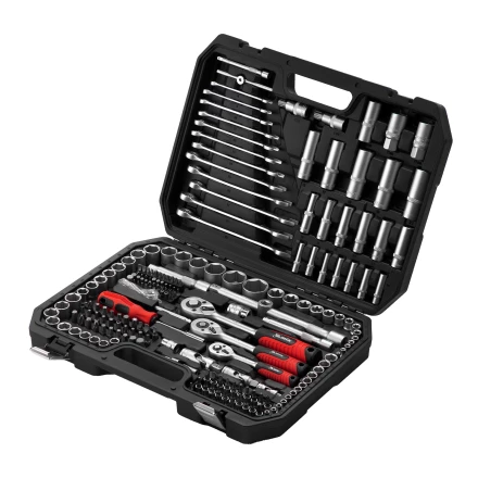 Набор инструментов, 1/2&quot;, 3/8&quot;, 1/4&quot;, пластиковый кейс 215 предм.// MTX 13589 купить в Надыме
