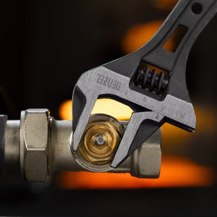 Ключ разводной Denzel, 200 мм, CrV, кованый, 15748 купить в Надыме