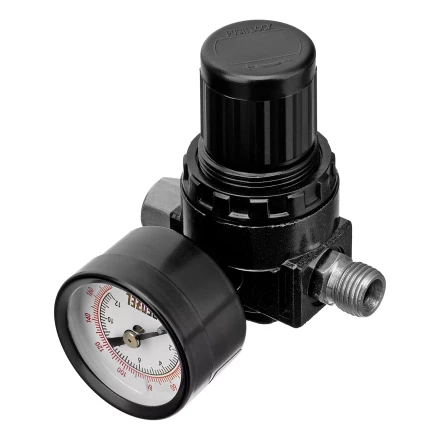 Регулятор давления с манометром Denzel R1500, 12 бар, 1/4", 57491 купить в Надыме