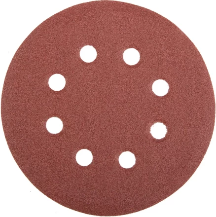 Круг шлифовальный универсальный STAYER "MASTER" из абразивной бумаги на велкро основе, 8 отверстий, Р120, 125мм, 5шт 35452-125-120 купить в Надыме